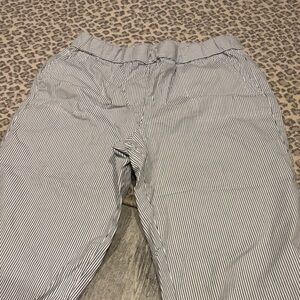 Talbots Black and White Striped Pants